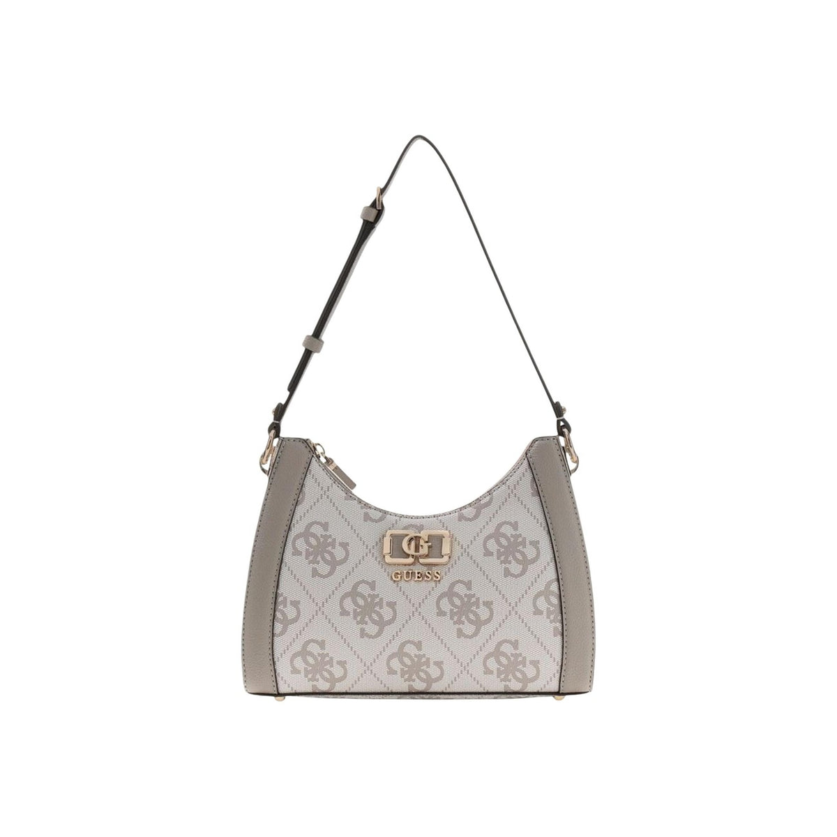 Borsa Guess donna grigia con cerniera a mano in poliuretano - vista frontale