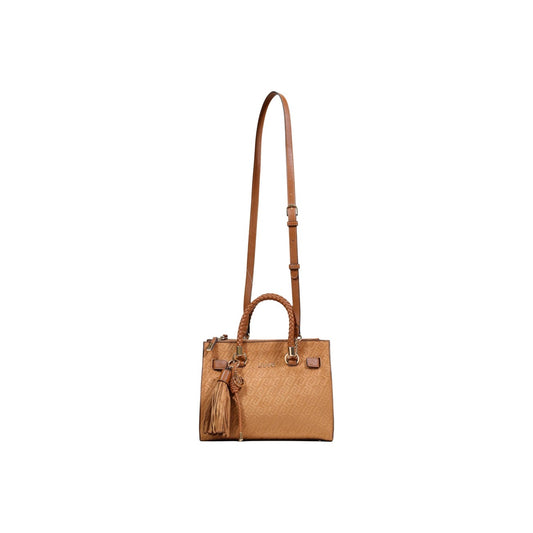 Borsa Liu Jo donna beige marrone con tracolla 100% poliestere - vista frontale con tracolla