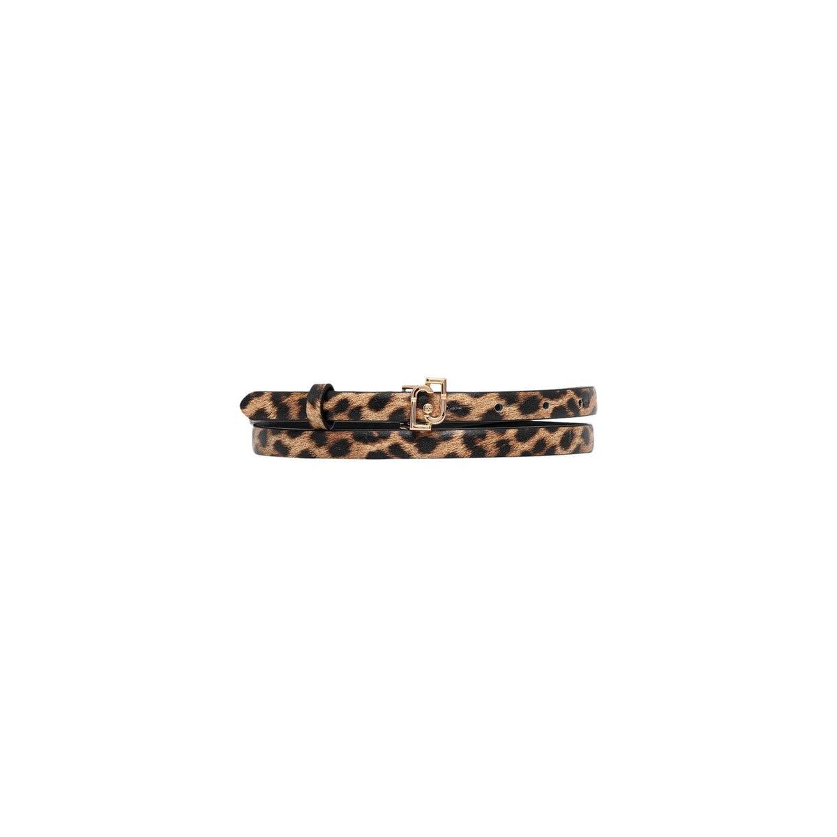 Liu-Jo Hips Belt 1,5 cm; cintura animalier con fibbia oro. Materiale 100% PU, accessorio di tendenza per definire la silhouette. Vista frontale