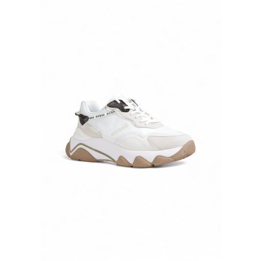 Guess Sneakers Donna Bianche con Lacci Suola Gomma - Sneakers Tessuto Poliuretano