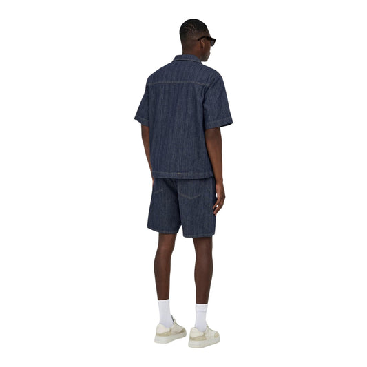 Bermuda Denim Only & Sons; 100% Cotone. Taglio Loose Fit ampio, 5 tasche, vita regolare. Denim resistente e traspirante, stile casual contemporaneo. Vista posteriore