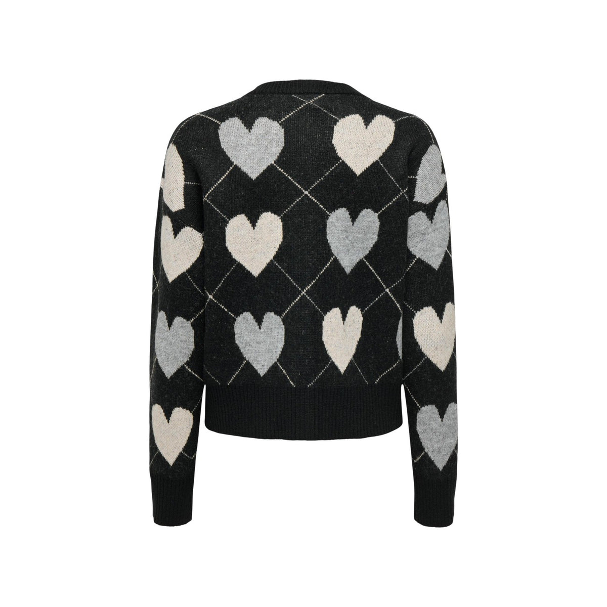 Cardigan girocollo donna ONLY – Maglione aperto con bottoni e lavorazione jacquard 15384843.
