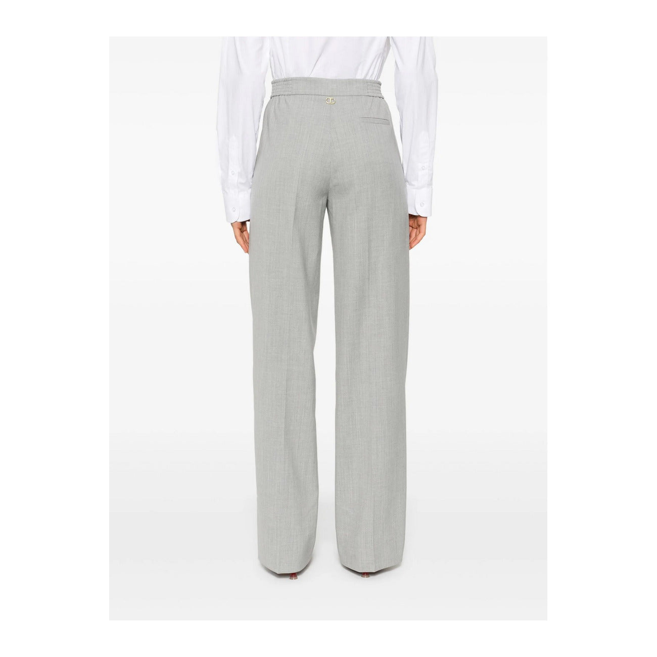 Twinset Pantaloni Donna Grigio Zip e Bottone 58% Poliestere 21% Lana 17% Viscosa 4% Elastan Autunno/Inverno B_44739