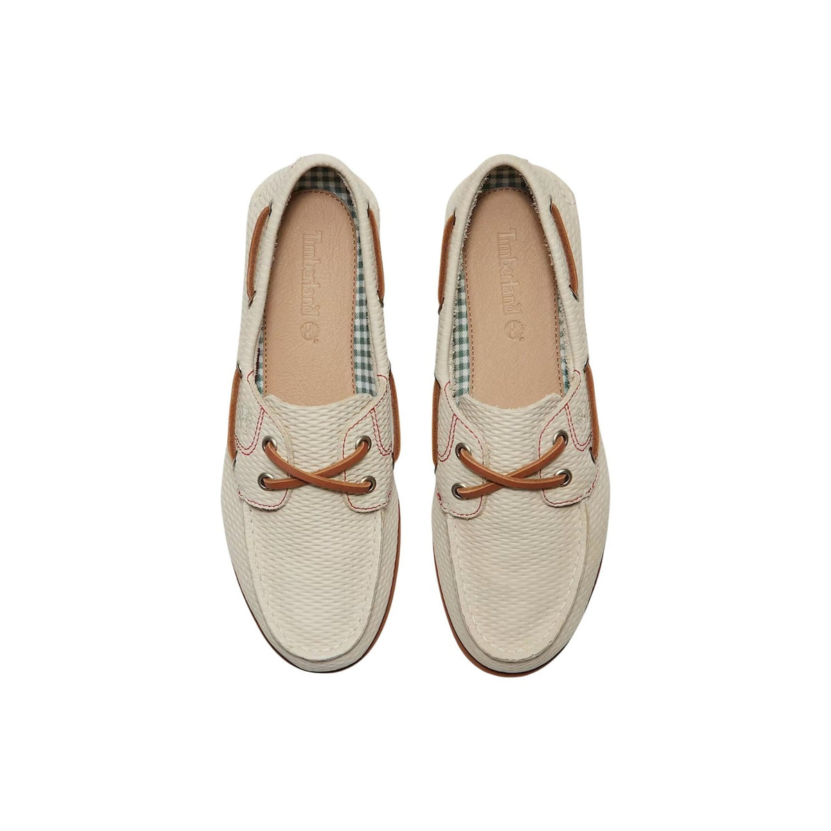 Timberland Clas Boat; 100% pelle intrecciata, design nautico, lacci passanti, suola piatta. L'icona artigianale per la tua estate. Colore beige