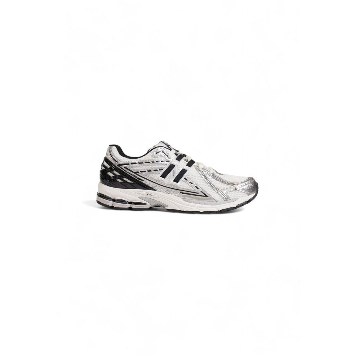 sneaker New Balance 1906R unisex bianca, nera e argento vista laterale
