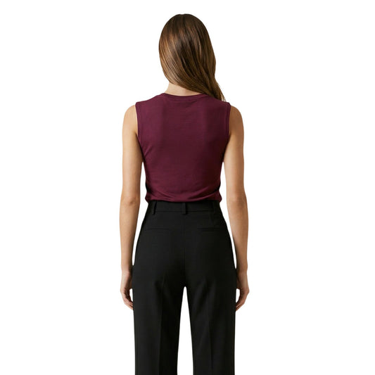Top Only Hannah Waterfall; 67% Viscosa, 33% Poliestere. Scollo a cascata, tessuto fluido e leggero, senza maniche. Canotta donna elegante e versatile per primavera/estate Vista posteriore