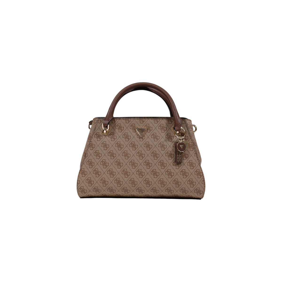 Borsa Guess donna marrone con stampa e cerniera 100% poliuretano 31x20x13 cm - vista frontale