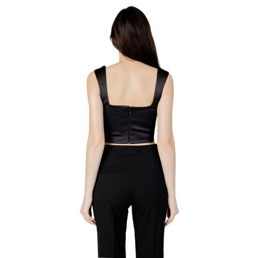 Silence Top Donna Nero con Spalline Scollo a Cuore 100% Poliestere Primavera/Estate NP1001 CAT