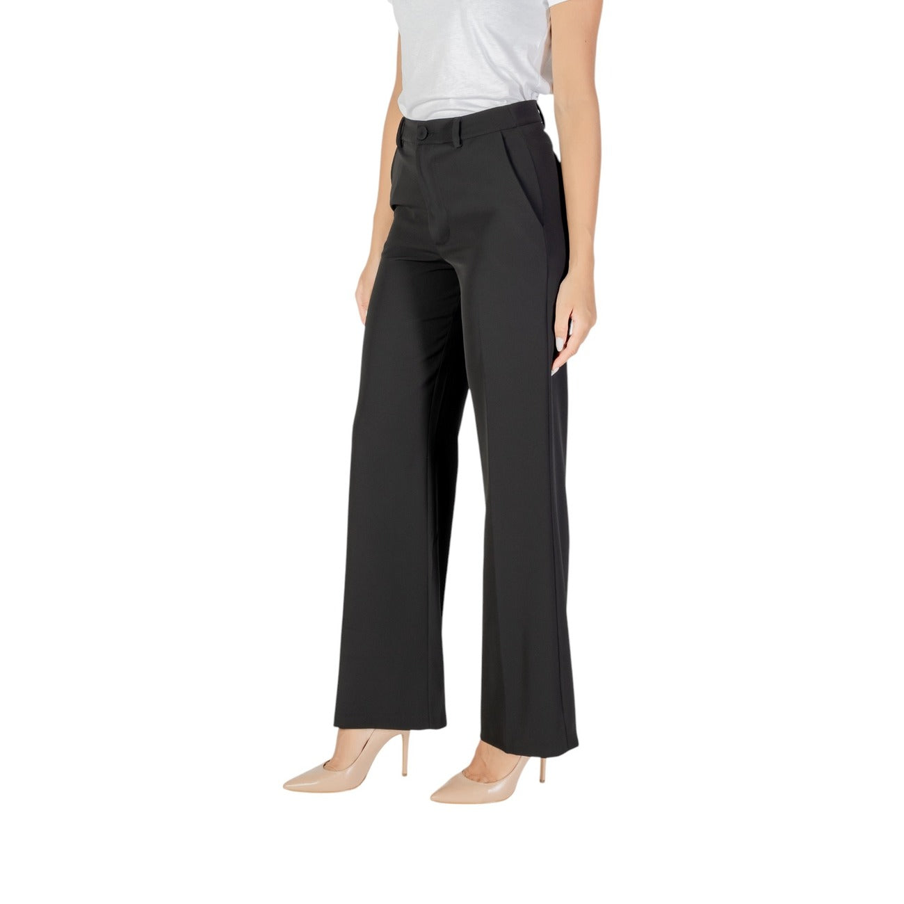 Rinascimento Pantaloni Donna Nero Zip e Bottone Tasche Anteriori 95% Poliestere 5% Elastan Autunno/Inverno CFC0124990003