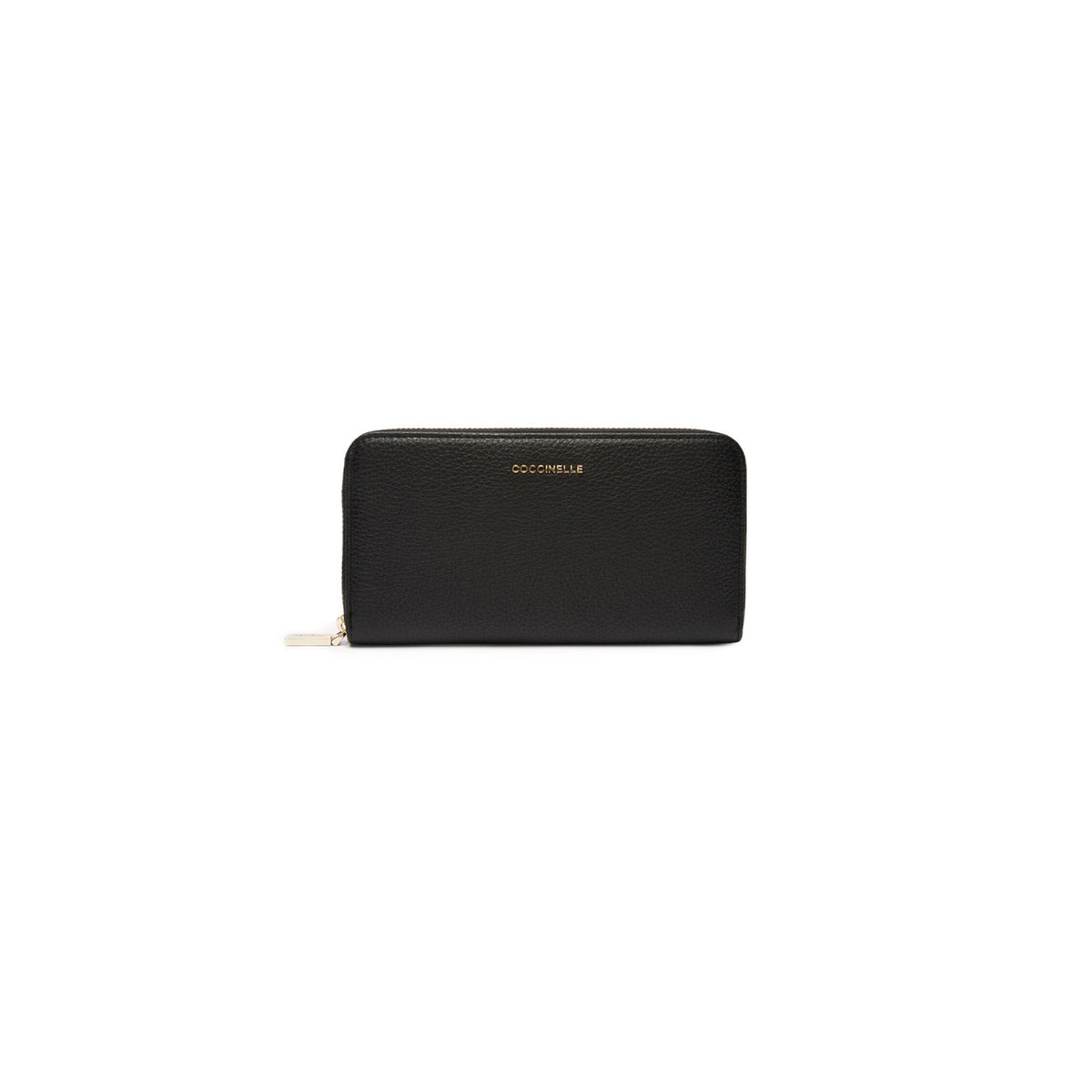 Portafoglio Coccinelle donna nero con cerniera 100% pelle 19x11x2 cm - vista frontale