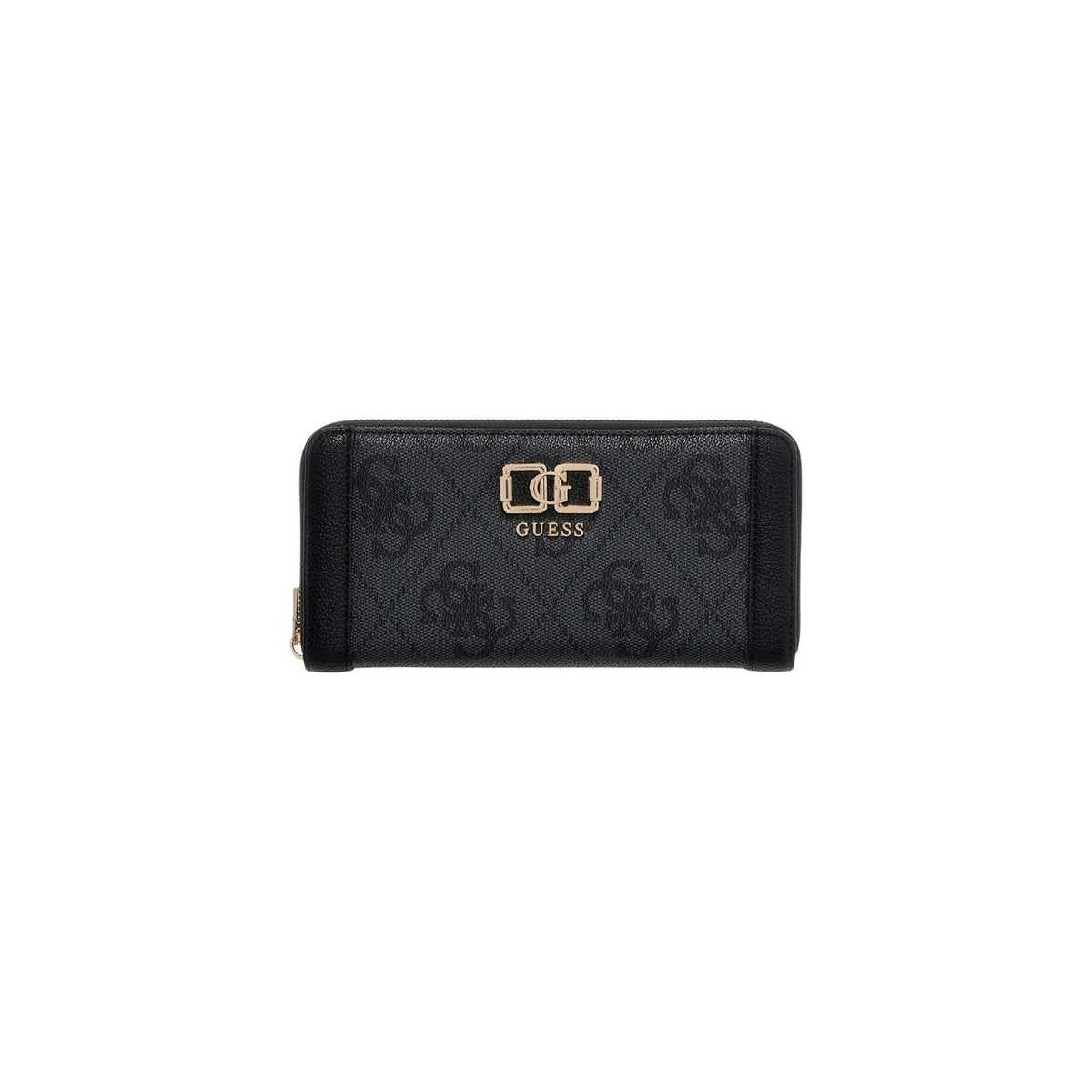 Portafoglio Guess donna nero con cerniera scomparti interni 100% poliuretano 14x9x3 cm - vista frontale