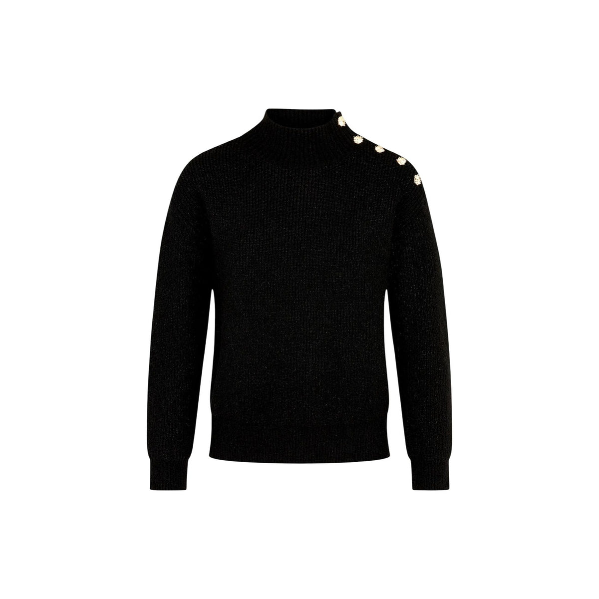 Maglione donna Morgan De Toi nero – Maglia mezza stagione a coste collo alto 262-MSTORE.