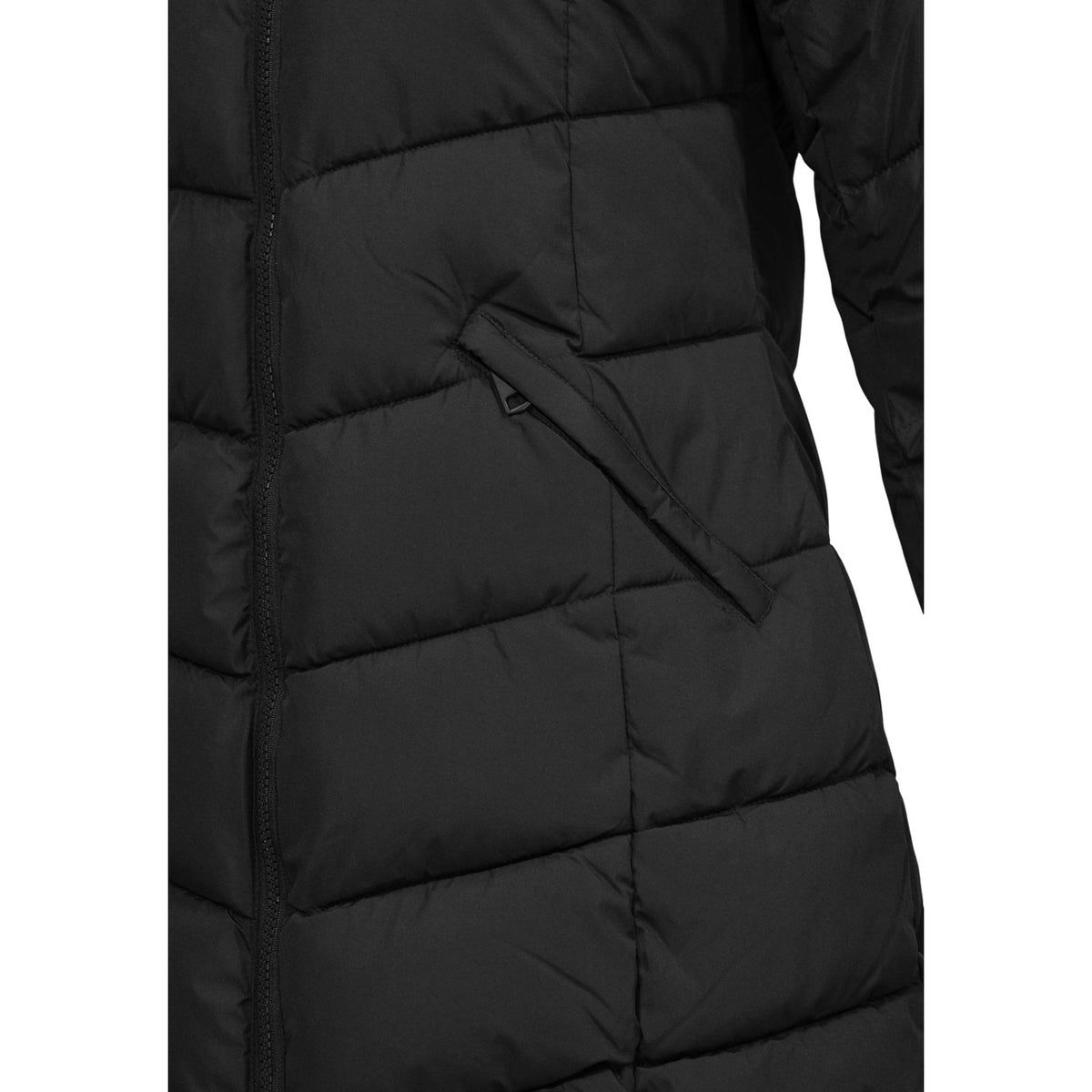 Piumino nero donna Choral – Giubbotto trapuntato voluminoso con cappuccio SLI6GC026271D.
