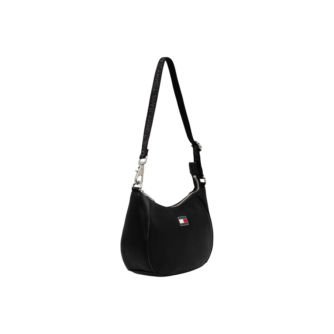 Tommy Hilfiger Borsa nera TJW DAILY ELEVATED SHOULDER BAG Donna 17x13.5x6.5 cm Vista frontale laterale