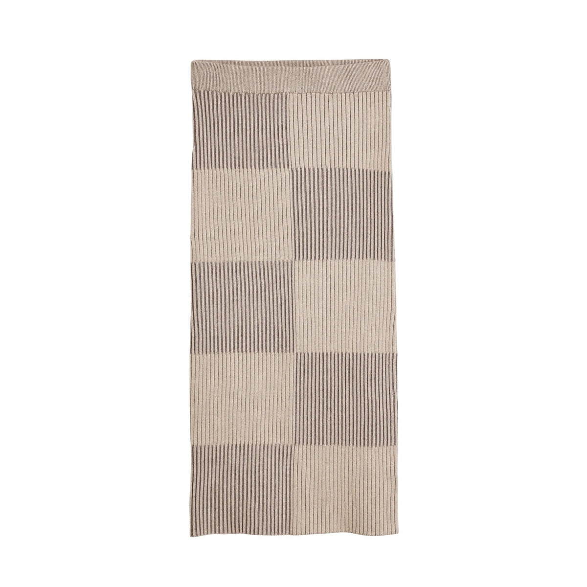 Gonna Desigual donna beige a quadri 49% viscosa 30% poliestere 21% poliammide - vista frontale stesa