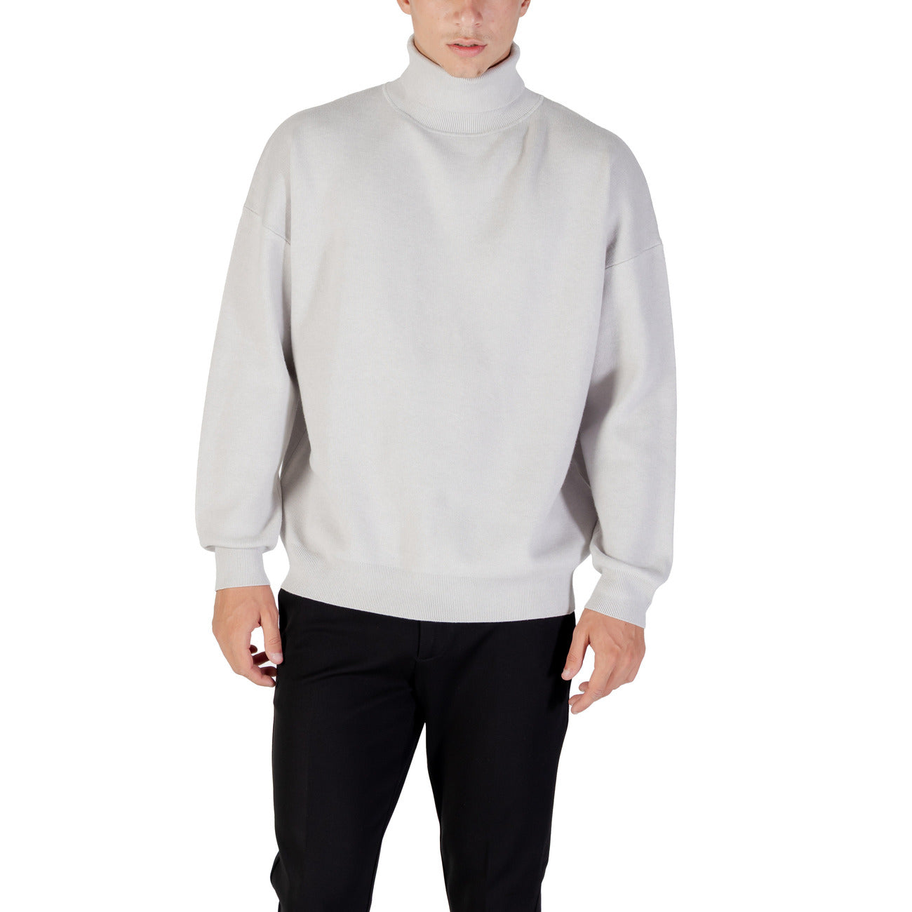 Antony Morato Maglia Uomo Nera con Maniche Lunghe Scollo Alto in Viscosa 46% Poliestere 32% Poliammide 22% MMSW01545-YA500082