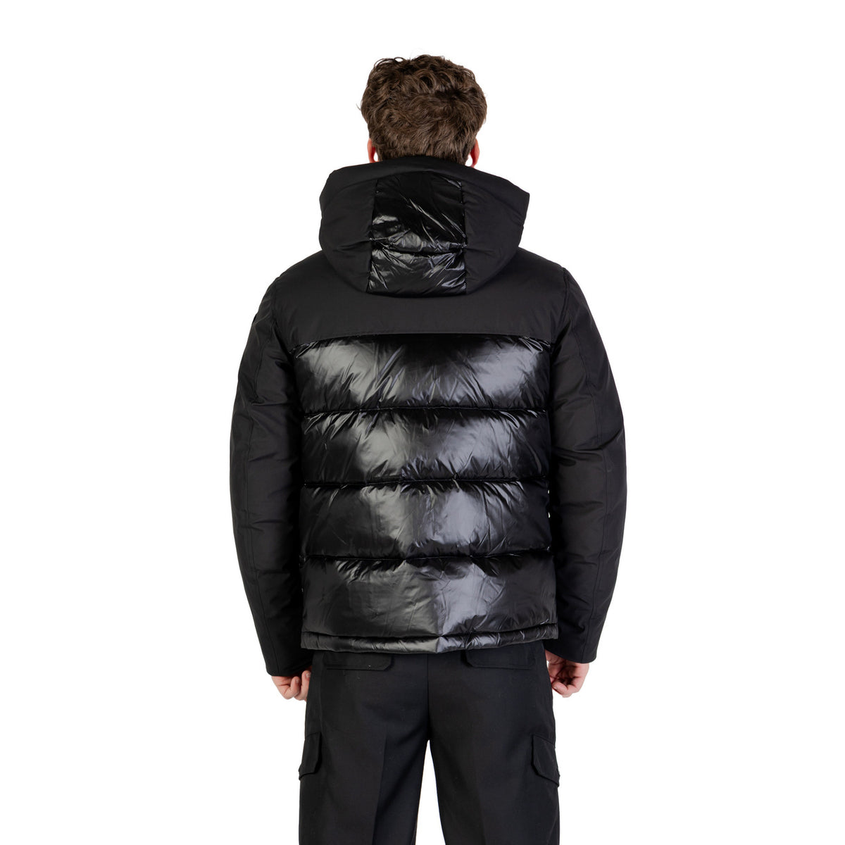 Blauer Giubbotto Uomo Nero con Zip Bottoni Automatici Cappuccio Maniche Lunghe - Giubbotto Poliammide Poliestere Tasche