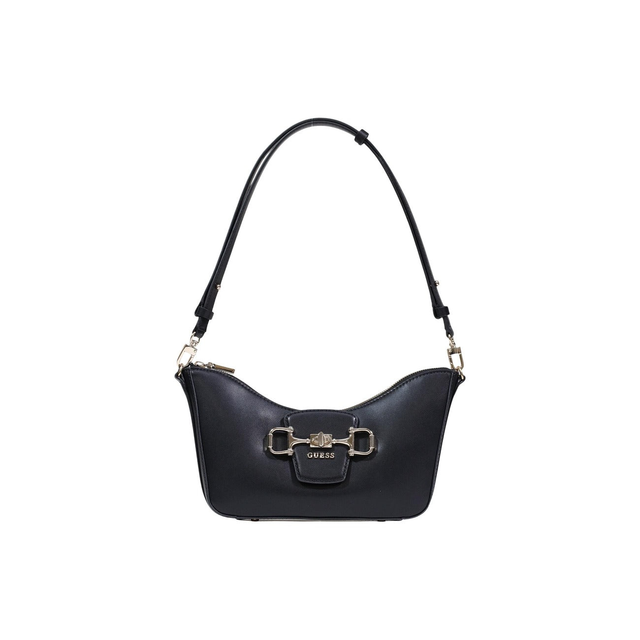Guess Borsa nera JANIE CONVERTIBLE SHOULDER BAG 28x16x5 cm Donna vista frontale