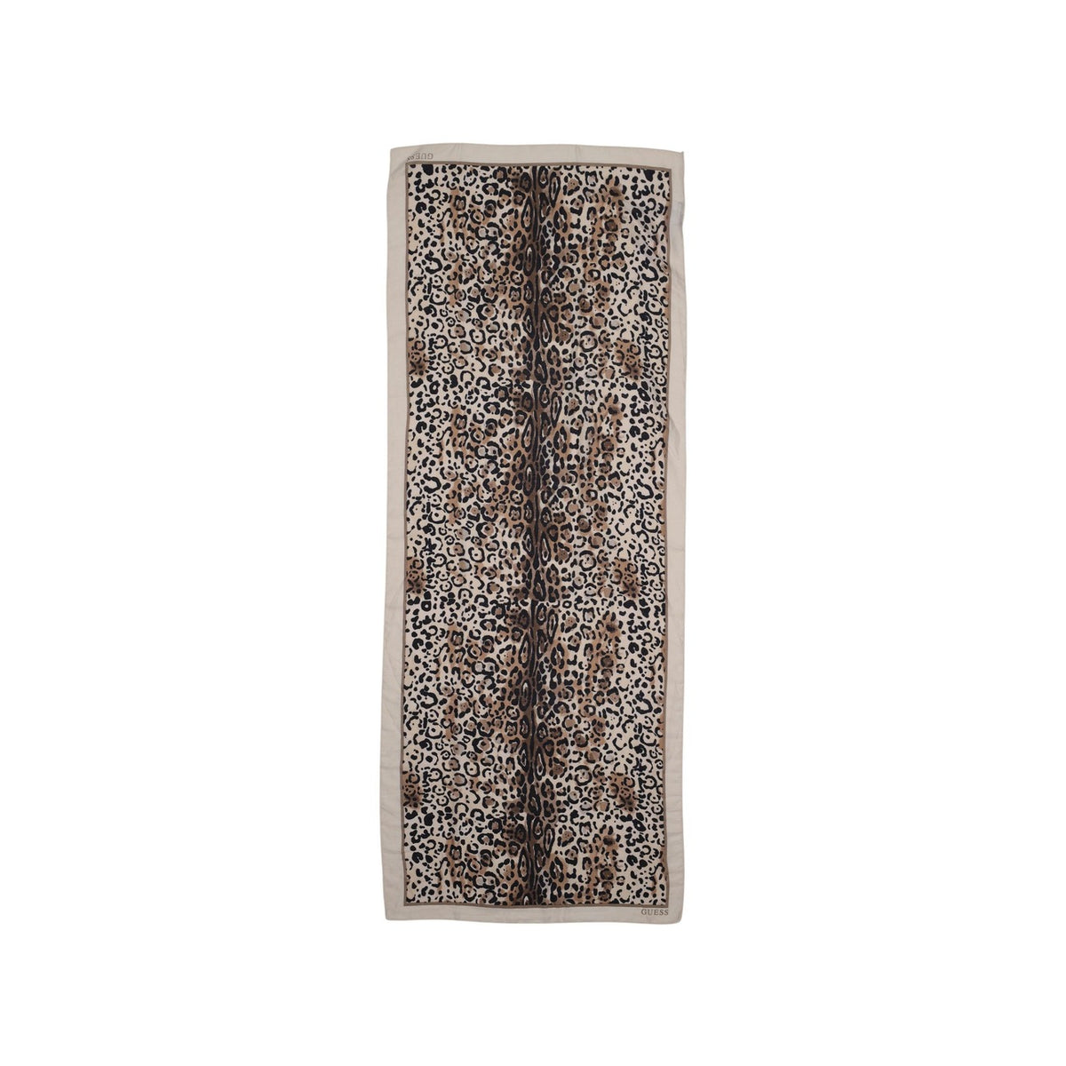Sciarpa Guess PRINTED SCARF donna beige con fantasia leopardata 180x70 cm 100% poliestere - vista frontale