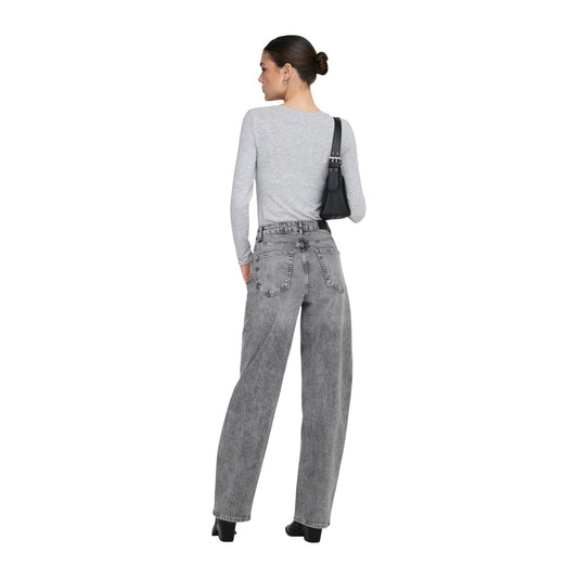 Jeans grigi donna Jacqueline De Yong – Jeans barrel fit vita alta JDY 15379792.