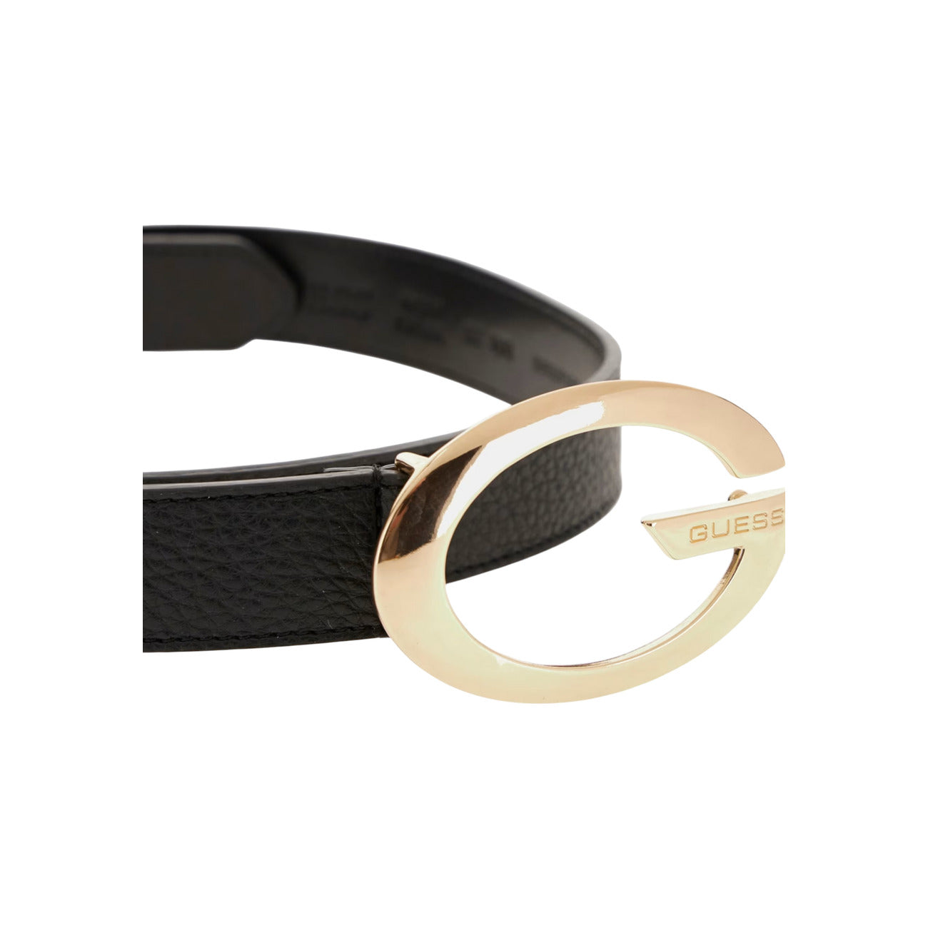 Cintura Nera Donna Guess Jane; Altezza 4 cm, lunghezza 100 cm. Tessuto 100% poliestere effetto martellato con fibbia ad anello in metallo lucido e logo inciso. Modello regolabile casual-chic 4 stagioni. Dettaglio fibbia