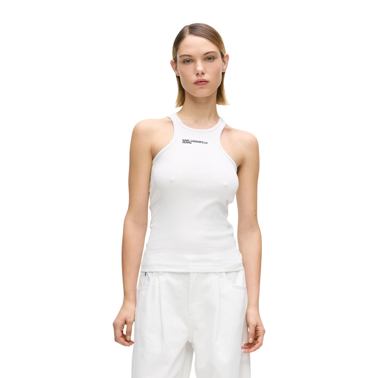 Karl Lagerfeld Jeans Canotta a costine Donna KLJ RIBBED