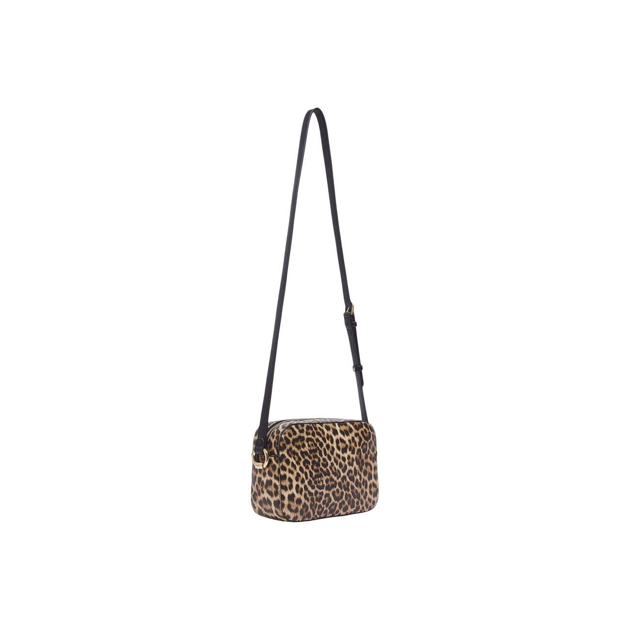 Borsa Camera Case Liu Jo; stampa animalier, tracolla regolabile, logo metallico dorato. Accessorio compatto e glamour per ogni occasione. Vista con tracolla