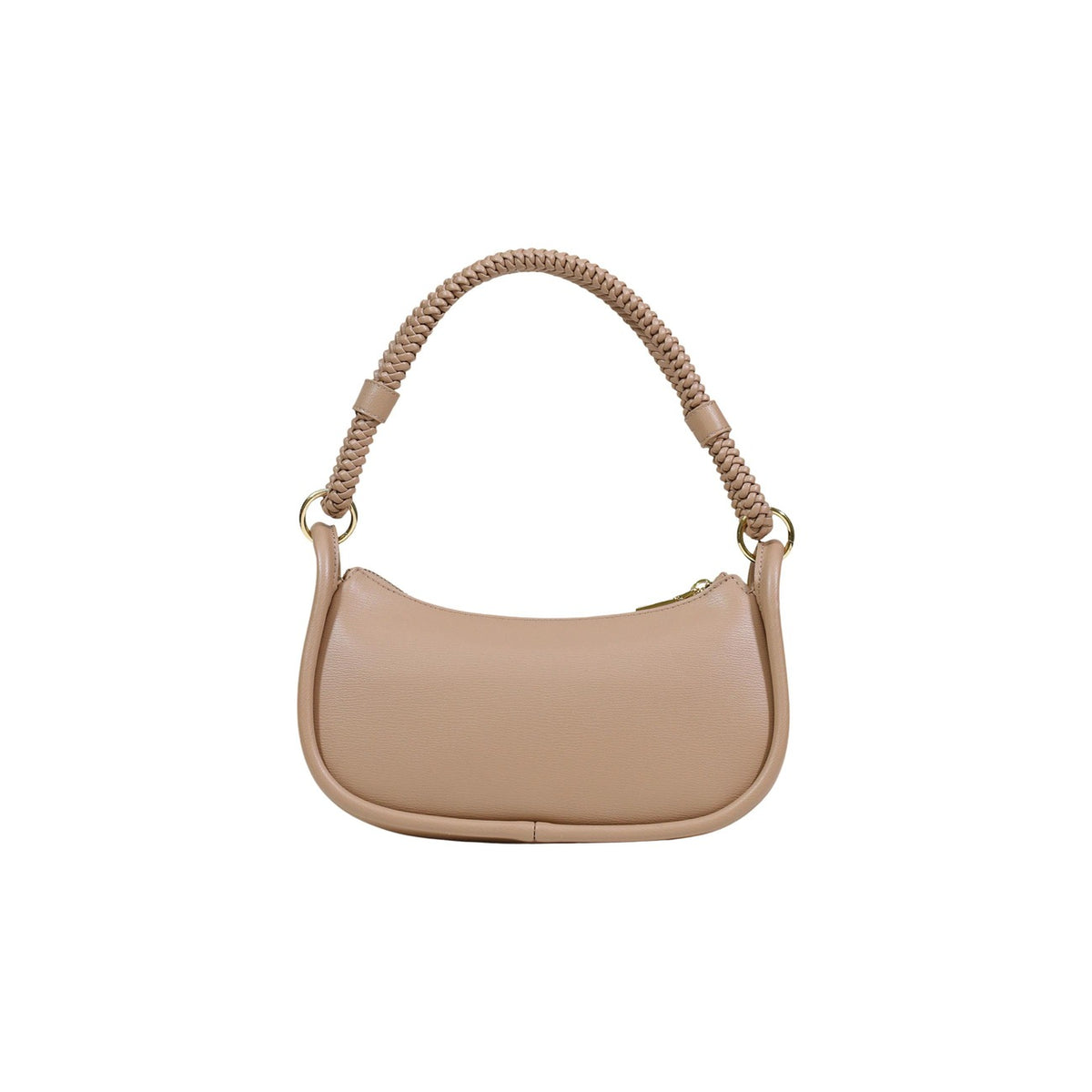 Borsa Love Moschino donna beige a tracolla modello JC4098PP1. Borsetta piccola a spalla color nude/sabbia con manico a treccia, struttura rigida, logo con cuore in rilievo sul davanti e zip, stile casual chic ed elegante.