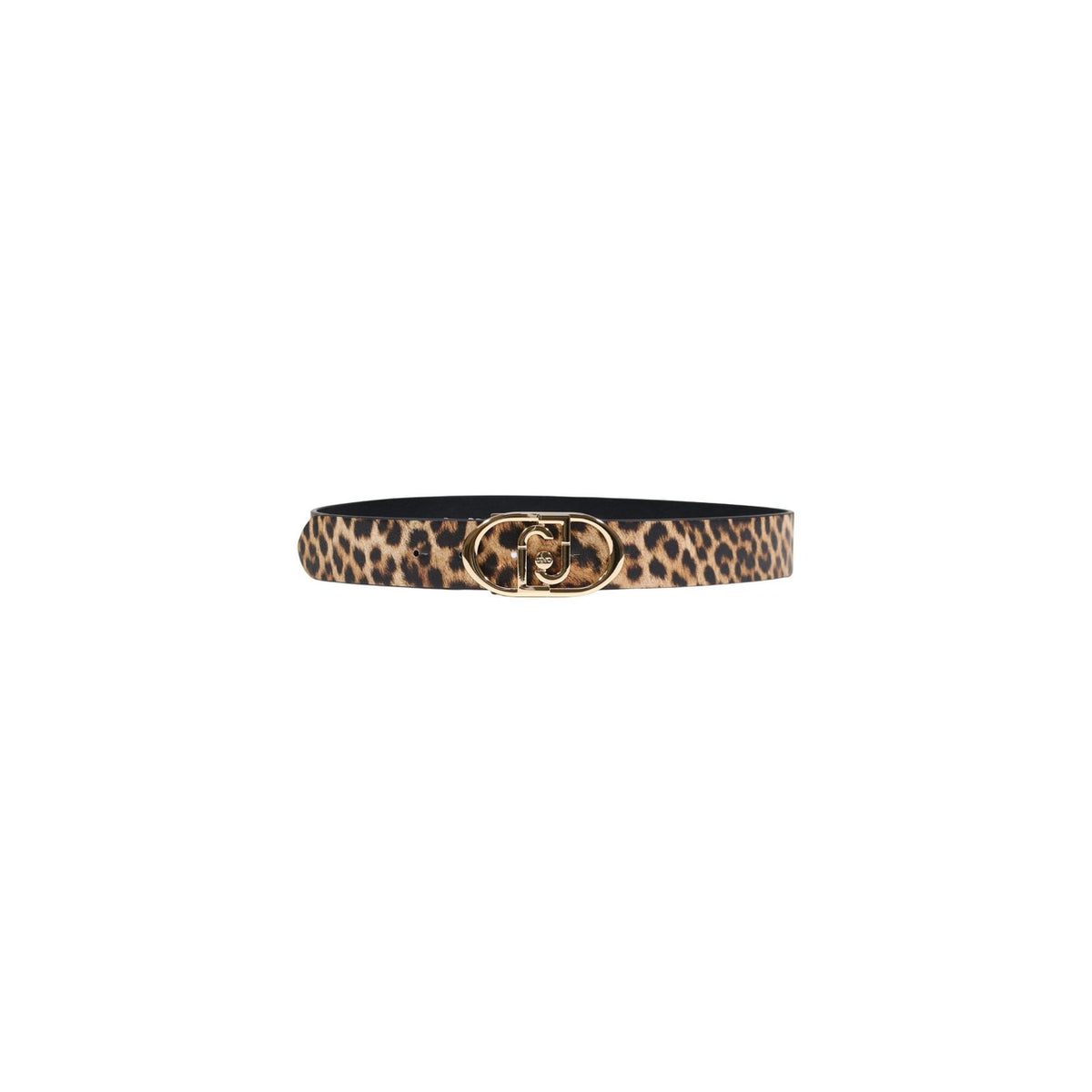 Liu Jo Cintura Reversibile 3,5 cm; modello AA6238 con motivo animalier e lato neutro, fibbia dorata logata, ideale per valorizzare il punto vita o completare il denim. Vista frontale