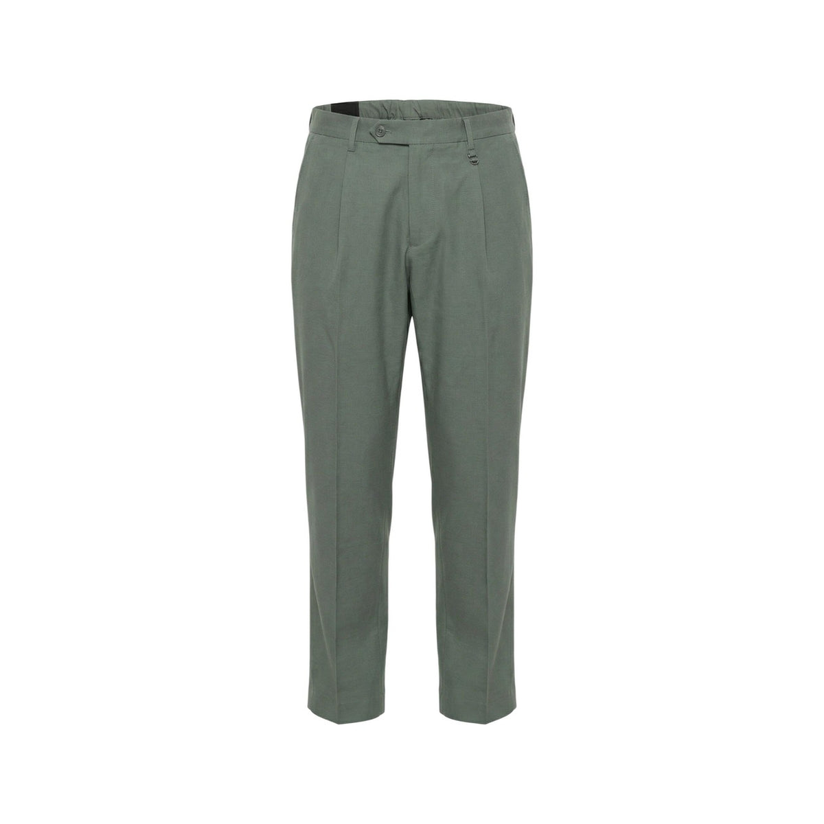 Pantaloni Regular Fit Luis; 60% Lyocell, 40% cotone. Comfort superiore, tessuto fluido e resistente. Il basic essenziale per il guardaroba maschile moderno. Colore verde. Vista frontale stesa