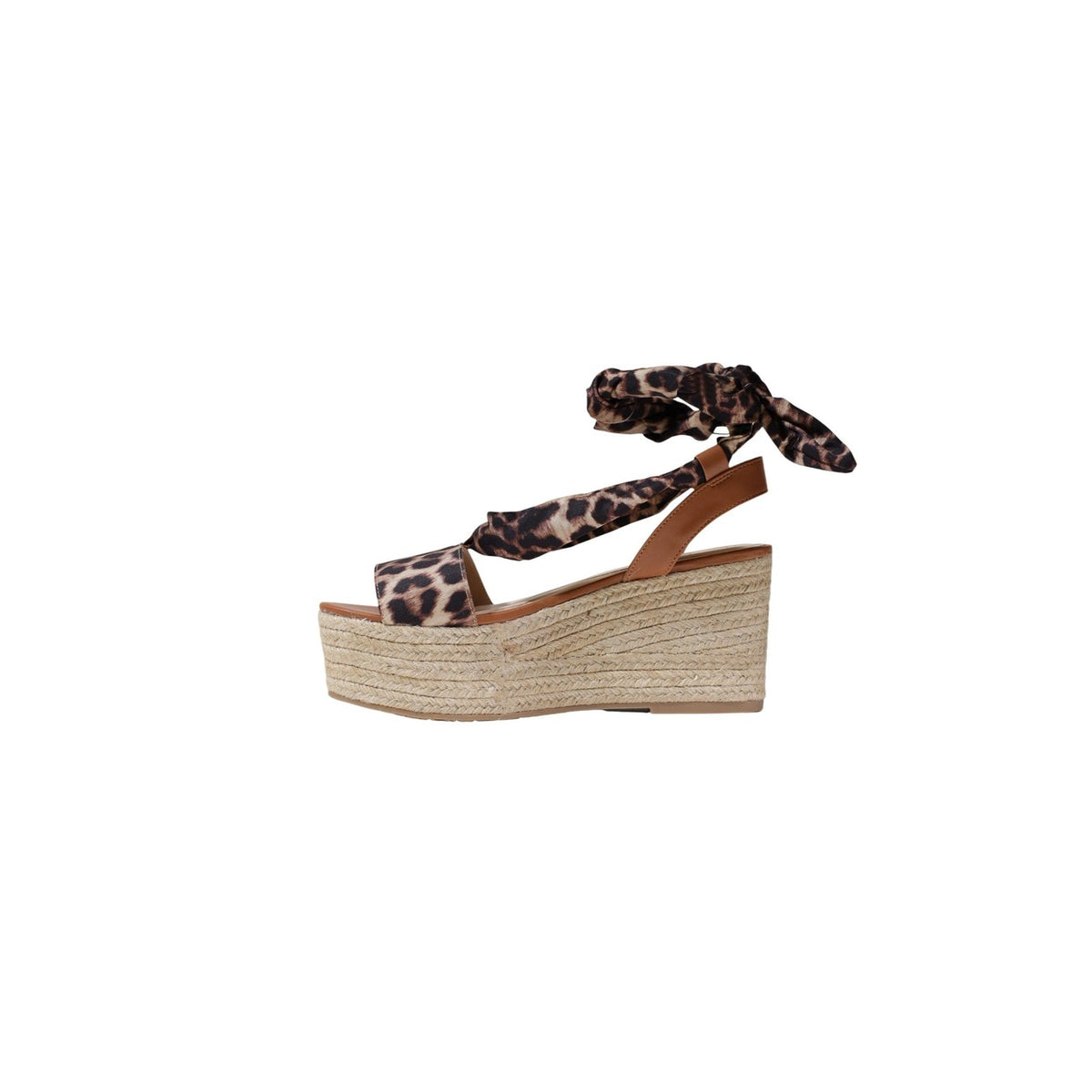 Liu-Jo Bali 03 SA6087TX133, sandali donna con zeppa in corda e laccio animalier; zeppa alta confortevole, dettagli logati e design moderno per la stagione estiva. Vista laterale