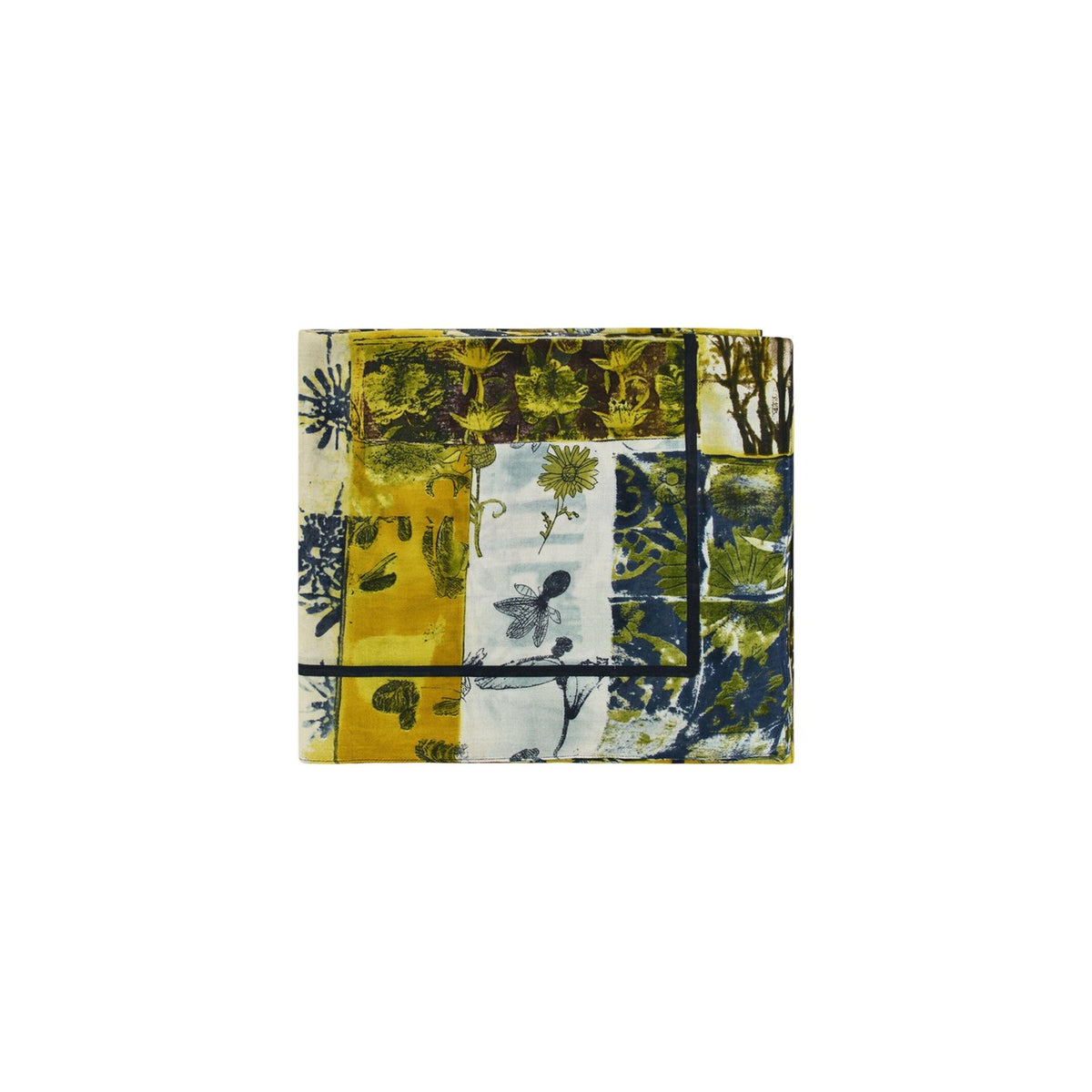 Sciarpa Desigual donna verde FOU_BLOSSIRA. Foulard lungo leggero ed ecologico in viscosa morbida con fantasia a fiori multicolori su fondo verde militare, bordi definiti, accessorio donna autunno inverno.