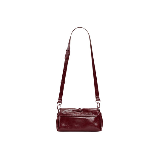 borsa a mano Desigual SMALL SHINY BOW di colore rosso/bordeaux.
Vista posteriore retro con tracolla