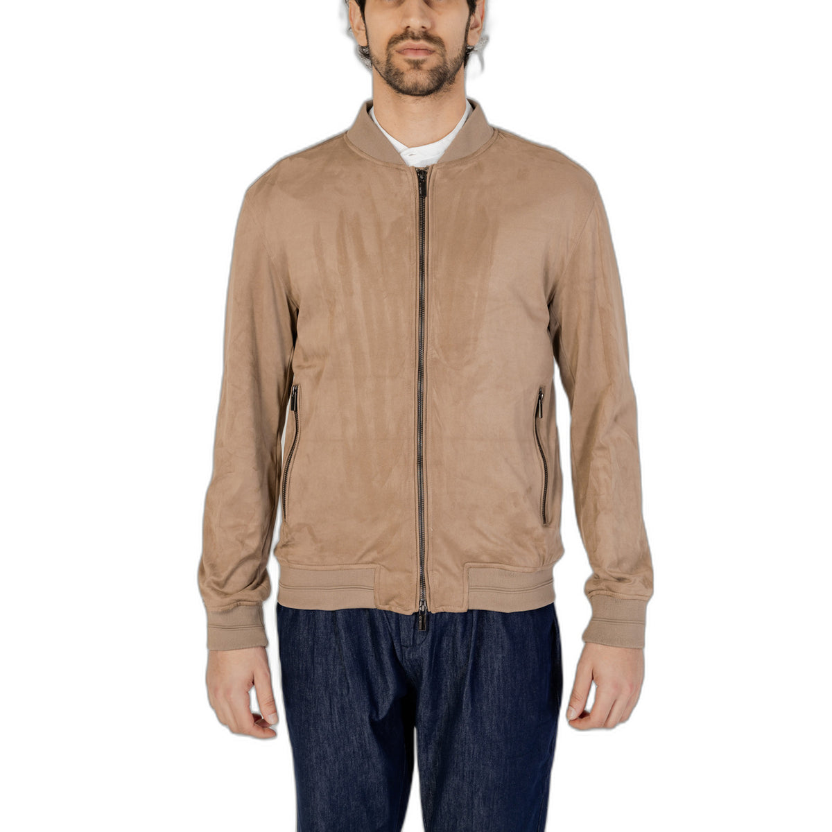 Hamaki-Ho Giubbotto leggero marrone fango; 100% poliestere, collezione primavera/estate, tessuto tecnico ideale per il tempo libero e look casual contemporanei. Vista frontale