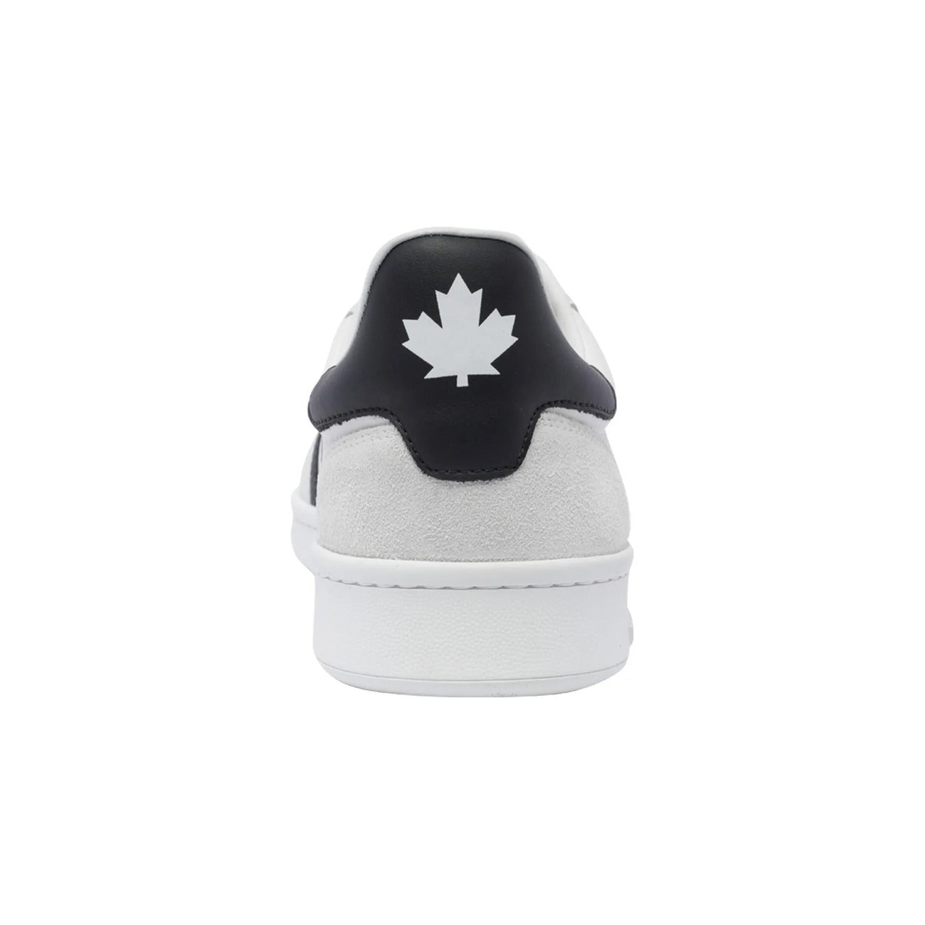 sneaker bassa Dsquared2 Boxer in pelle bianca con dettagli a contrasto neri. Vista retro
