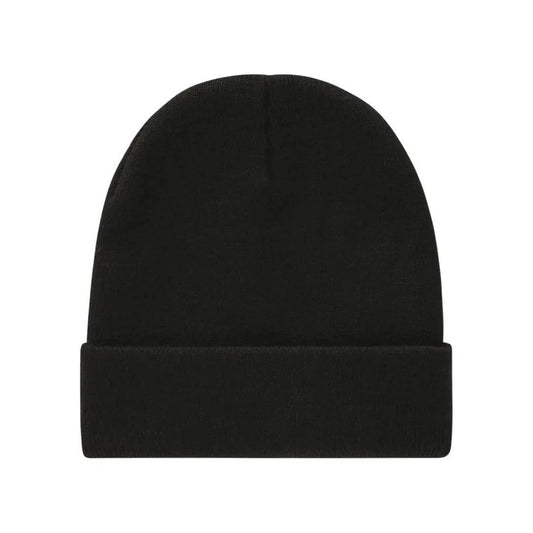 Berretto nero Dickies Gibsland DK0A4X7K. Cappello da cuffia invernale unisex in morbida maglia acrilica anti-pelucchi nera con risvolto e patch logo Dickies.