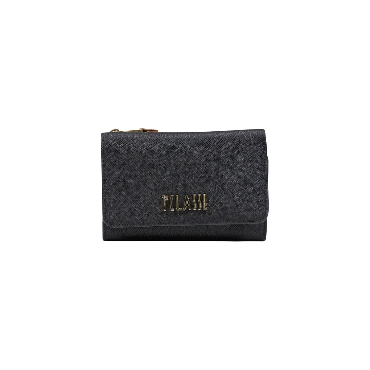 Alviero Martini Portafoglio Geo Classic PM76; chiusura a patta, logo 1ª Classe, scomparti interni per carte e monete. Eleganza senza tempo in formato bifold. Vista frontale