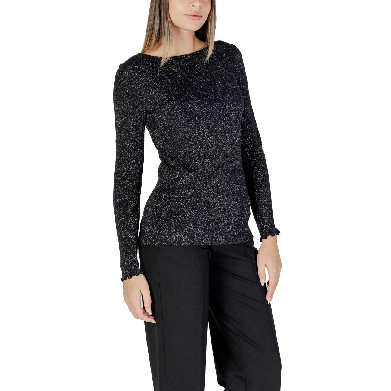Street One Maglia Donna Nera in 82% Viscosa 10% Lurex 8% Poliammide a Manica Lunga con Scollo Tondo 321982