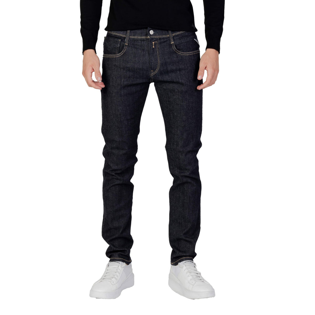 Replay Jeans Uomo Neri Zip Bottone Tasche Anteriori Posteriori Autunno Inverno M914Y .000.661 FI3