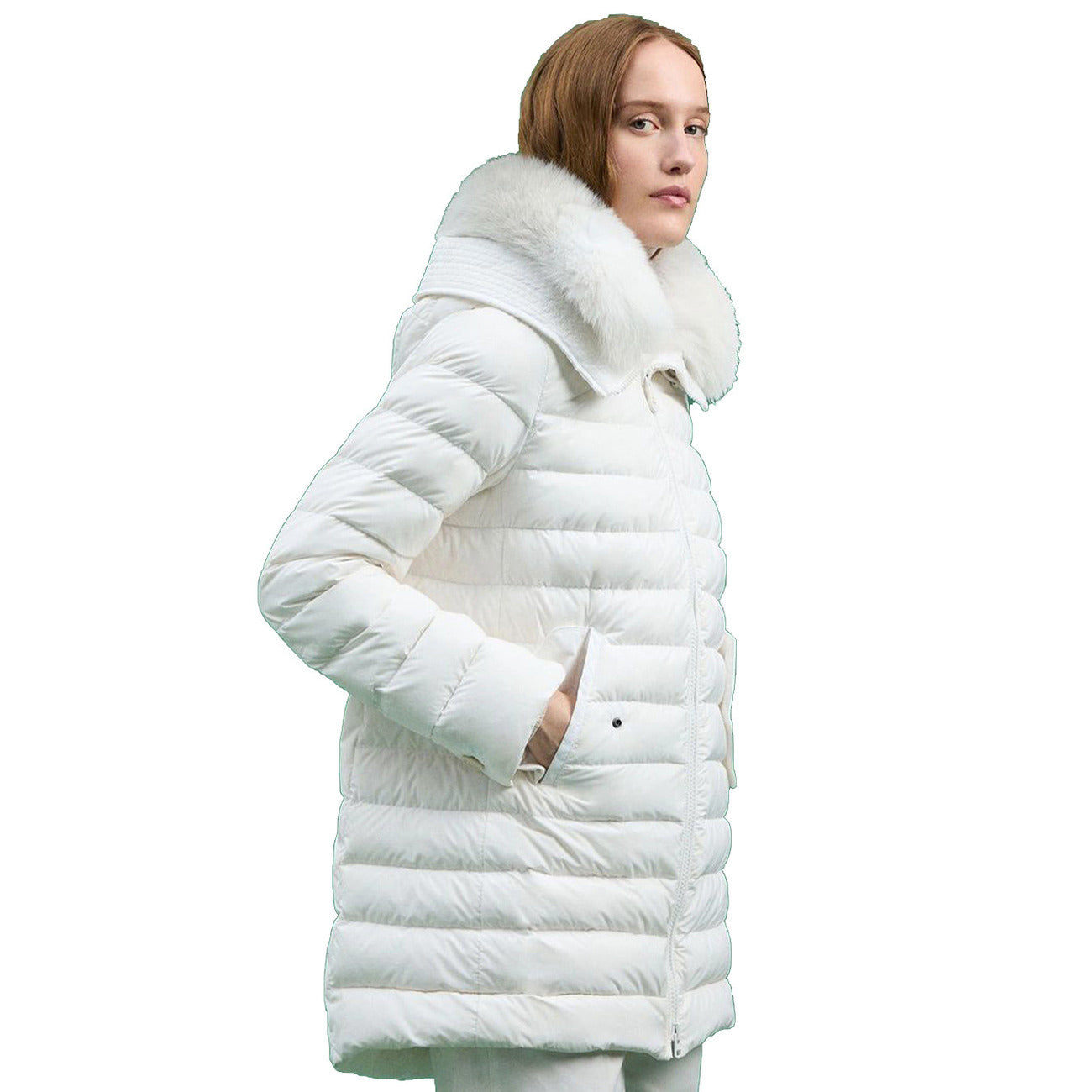 Peuterey Giubbotto Donna Bianco in Poliammide 70% Poliestere 30% con Cerniera Maniche Lunghe Scollo Alto Tasche Anteriori V_32184