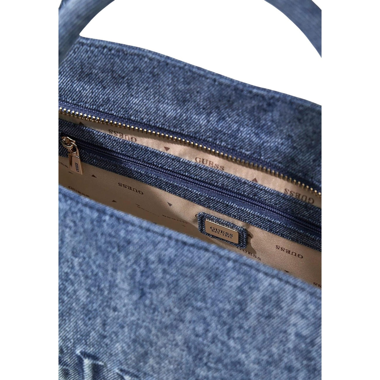 Guess Jodi Tote HWDG97, borsa grande in misto cotone con logo ricamato e doppi manici; borsa shopping versatile, leggera e robusta con finiture di alta qualità. Vista apertura