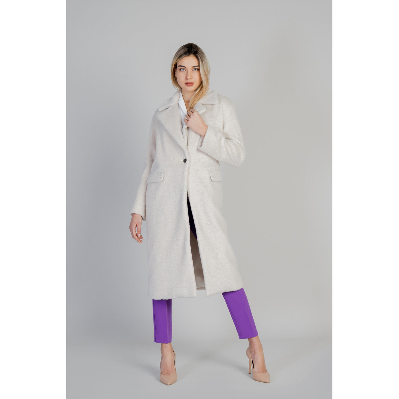 Sol Wears Women Cappotto Donna Beige Autunno Inverno MD287