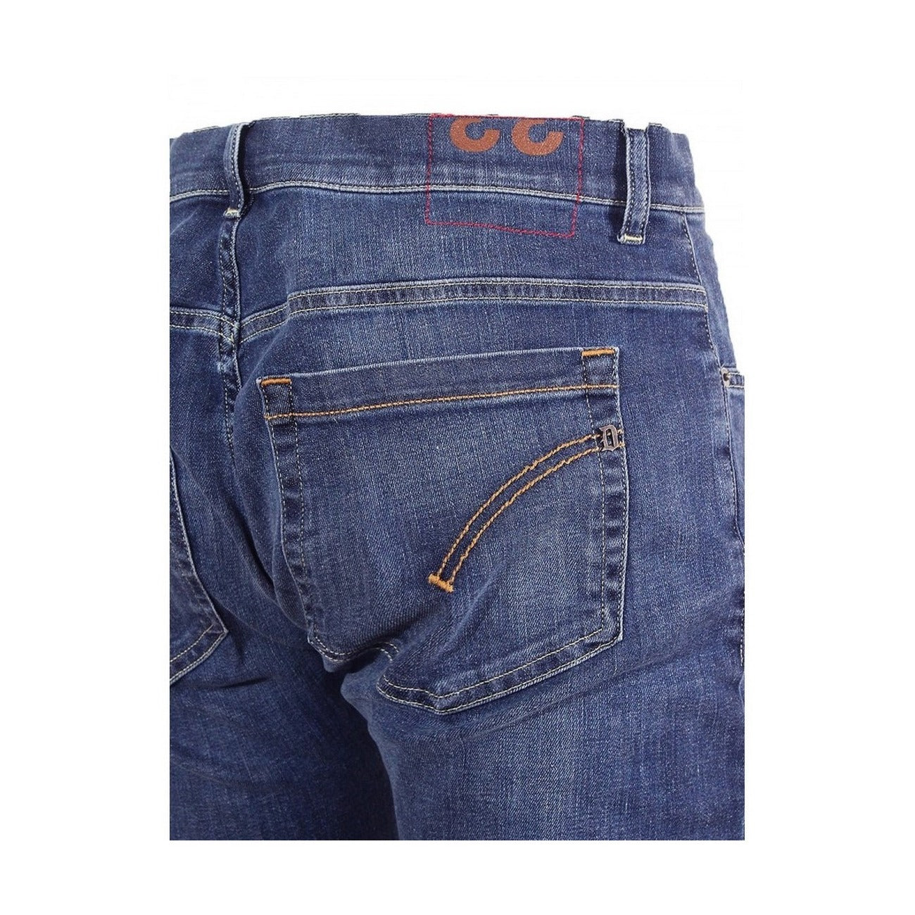 Jeans Uomo Dondup Blu con Zip e Bottone 98% Cotone 2% Elastan Primavera/Estate - Stile Italiano Elegante Dettaglio logo