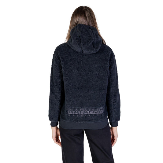 Napapijri Seline Felpa Pile Donna Nero Cappuccio Zip Maniche Lunghe Scollo Alto Tasche Zip Poliestere 100% Autunno Inverno NP0A4HYO