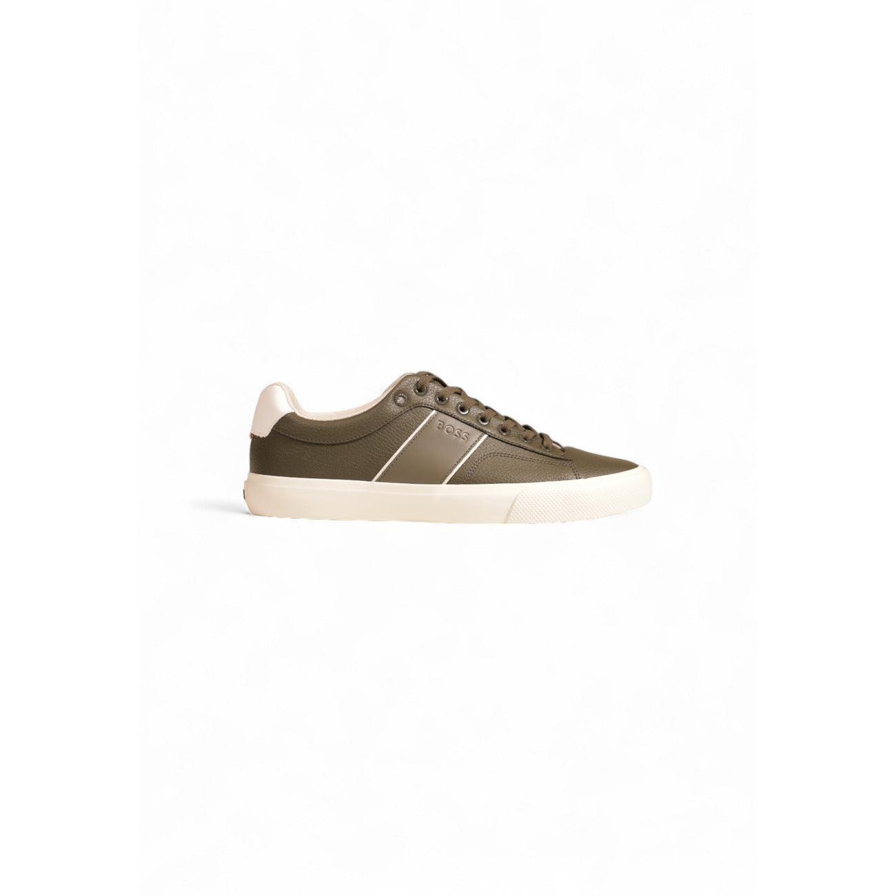Boss Sneakers Uomo Bianche con Lacci Suola Gomma - Sneakers Pelle Sportive