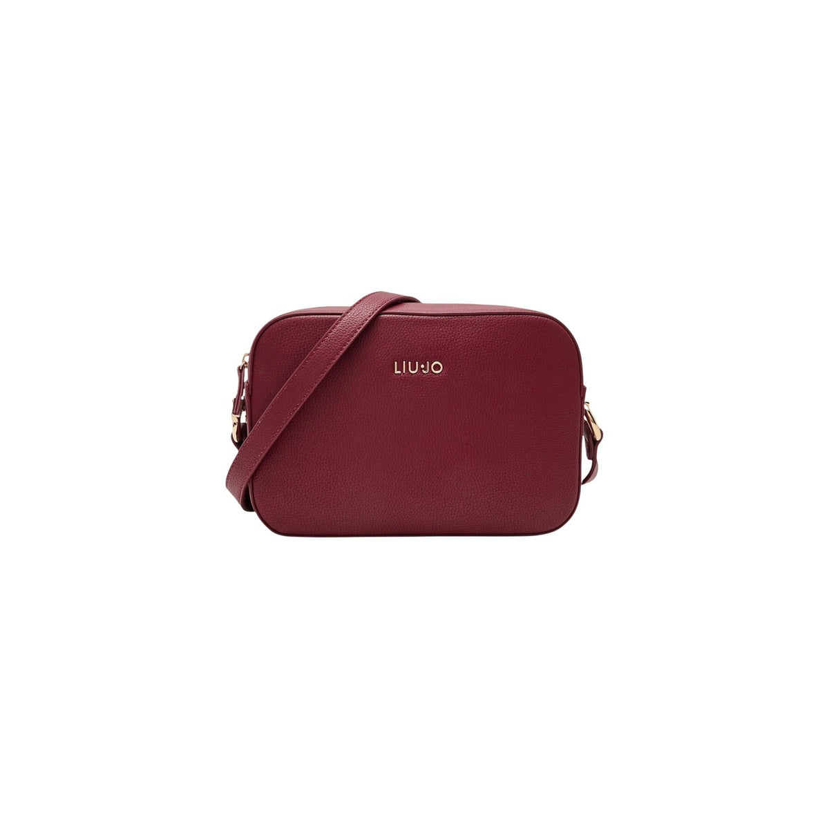 Borsa tracolla piccola Liu Jo marrone rosso nero AF6211 E1019. Tracollina da donna in ecopelle martellata con logo metallico oro, tracolla regolabile e chiusura zip, borsa casual chic 4 stagioni.