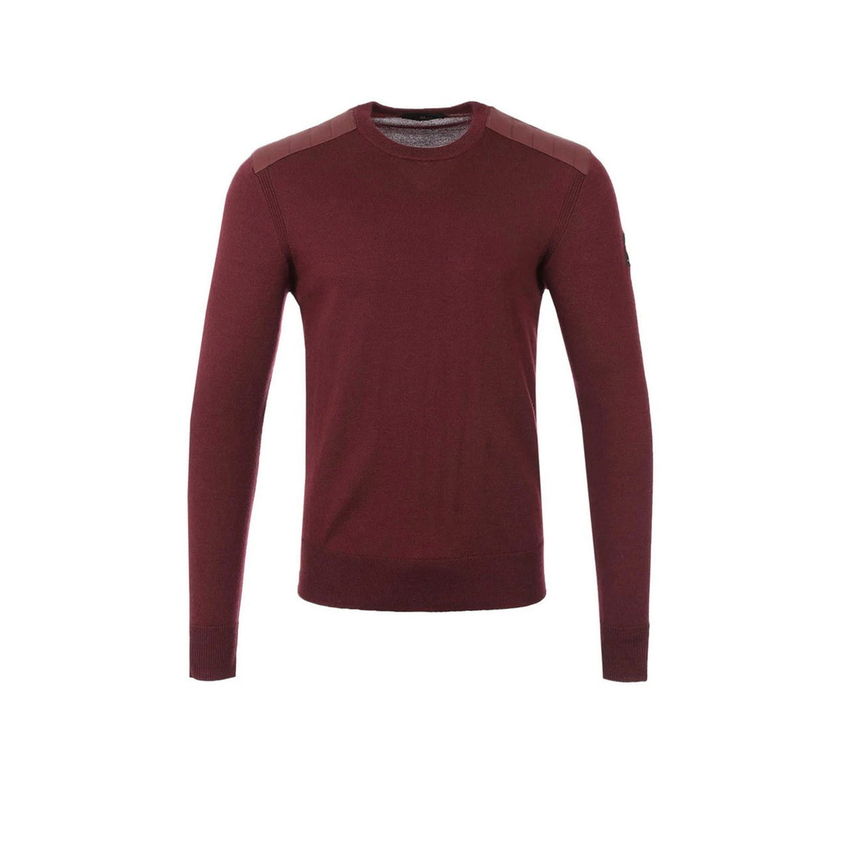Maglione Uomo Belstaff Bordeaux con Scollo Tondo 100% Poliestere vista frontale stesa