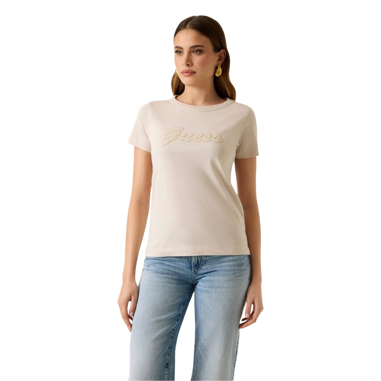 Guess T-Shirt SS CN 3D GUESS SCRIPT TEE maniche corte Donna W6GI08 K3023