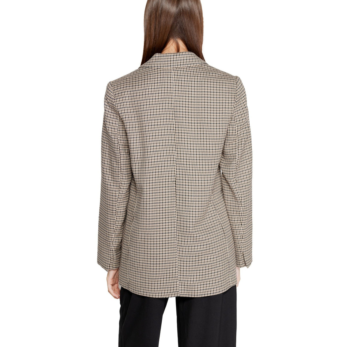 Only Giacca Donna Beige a Quadri Bottoni Tasche Anteriori 64% Poliestere 34% Viscosa 2% Lycra Autunno/Inverno 15328054