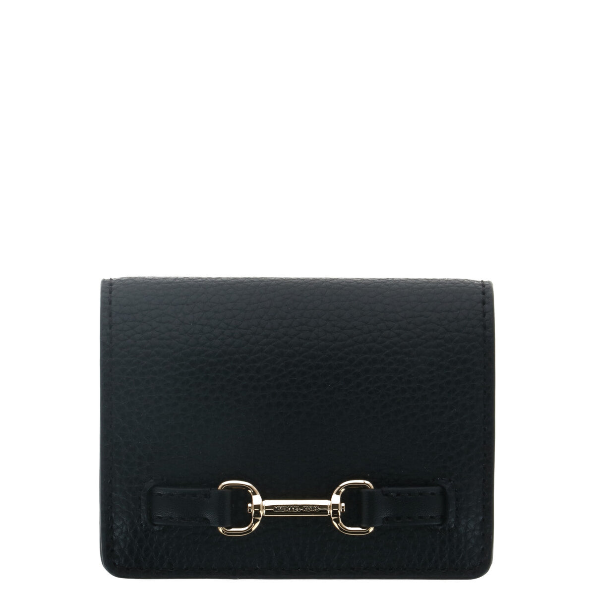 Michael Kors Portafoglio nero piccolo 10.5X8X3.5 cm Donna. Bottone automatico con scomparti interni vista frontale